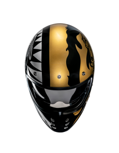 Comprar Casco Hjc V60 Flame Mc9 – Diseño Bicolor En Negro, Oro Y Plata a precio de oferta 2