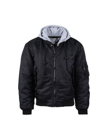 CASACO BOMBER MA-1 PRETO COM CAPUZ