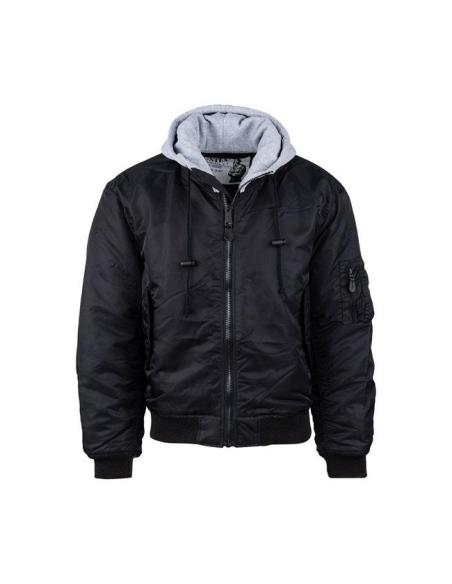 Acquista Giacca Bomber Ma-1 Nera Con Cappuccio a prezzo scontato