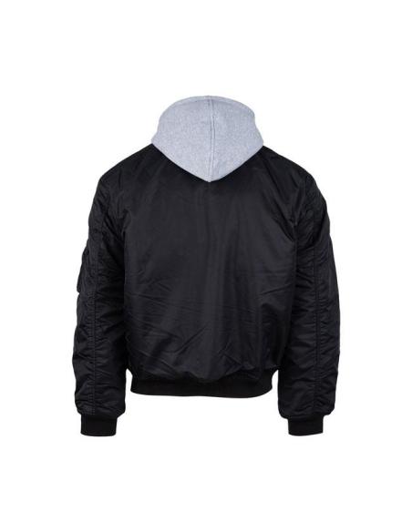 CASACO BOMBER MA-1 PRETO COM CAPUZ
