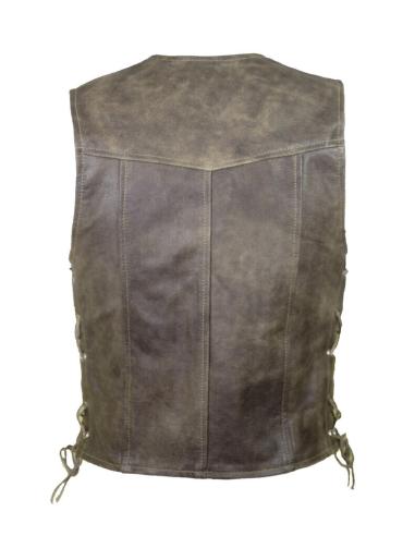 Comprar Chaleco De Piel Marron Con Cordones Laterales a precio de oferta