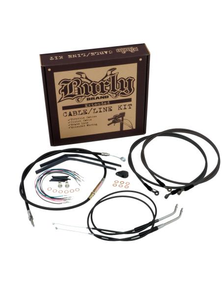 BLACK CABLE KIT FOR SOFTAIL FXFB / FXFBS WITH 12" T-BARS (ABS) – COMPLETE INSTALLATION