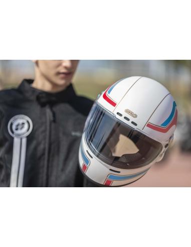 Comprar Casco Integral Retro Fibra De Vidrio 22.06 Seguro Y Cómodo G07X - Sedona Blanco Mate a precio de oferta