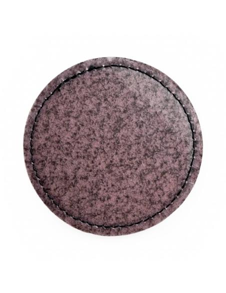 CUSTOMIZABLE BROWN VINTAGE LEATHER-LIKE PATCH - ENGRAVE YOUR DESIGN OR LOGO (Ø 63 MM)