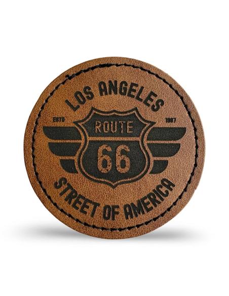 Comprar Parche Personalizable En Símil Piel Marrón Vintage - Grabado De Tu Diseño O Logo (Ø 63 Mm) a precio de oferta