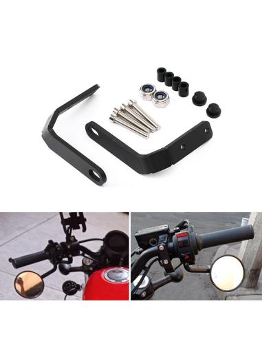 KIT DE REPOSICIONAMENTO DOS ESPELHOS PARA HONDA REBEL CMX500/300 (2017-2021), ALUMÍNIO PRETO