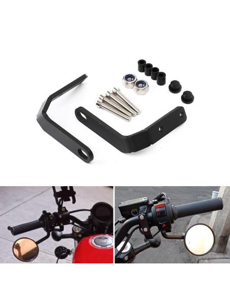 MIRROR RELOCATION KIT FOR HONDA REBEL CMX500/300 (2017-2021), BLACK ALUMINUM