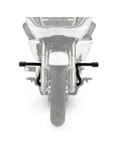 DEFESA TIPO ACROBÁTICA PARA HARLEY TOURING 2024+ COM TOPES EM PRETO BRILHANTE