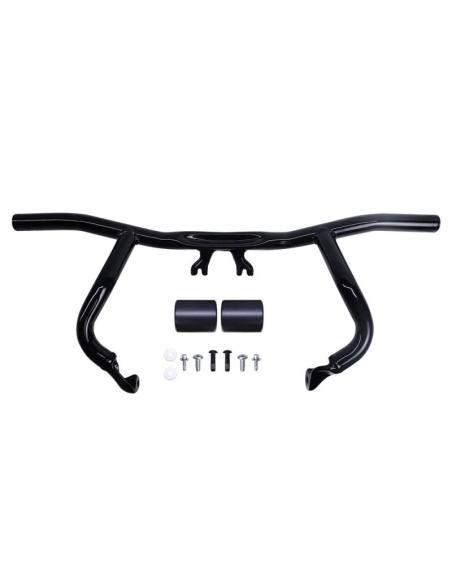 DEFESA TIPO ACROBÁTICA PARA HARLEY TOURING 2024+ COM TOPES EM PRETO BRILHANTE