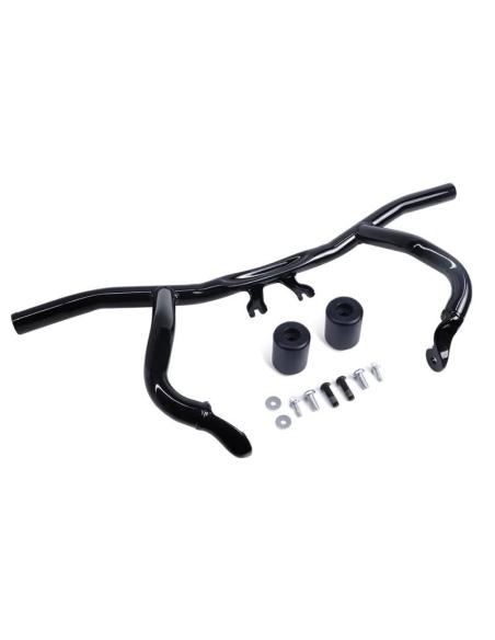 DEFESA TIPO ACROBÁTICA PARA HARLEY TOURING 2024+ COM TOPES EM PRETO BRILHANTE