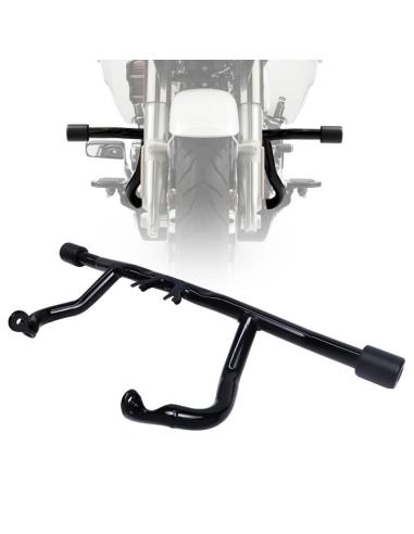 DEFESA TIPO ACROBÁTICA PARA HARLEY TOURING 2024+ COM TOPES EM PRETO BRILHANTE
