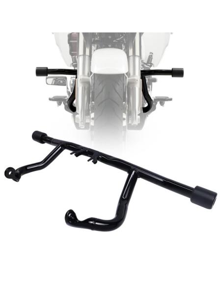 DEFESA TIPO ACROBÁTICA PARA HARLEY TOURING 2024+ COM TOPES EM PRETO BRILHANTE
