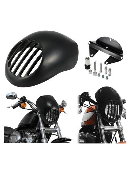 VRAMACK MINI PARE-SOLEIL NOIR BRILLANT GRILLE POUR SPORTSTERS