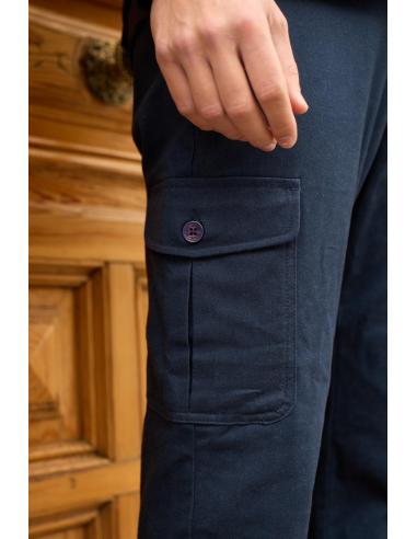 BY CITY ARMY MAN BLUE PANTS WITH MULTIFUNCTIONAL POCKETS