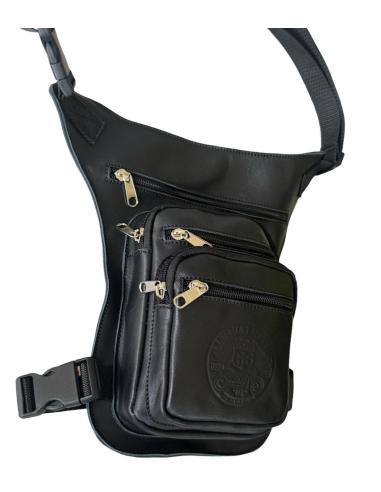 Bolsa De Coxa De Couro America'S Highway Com 5 Bolsos