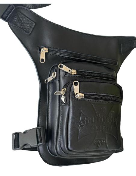 Comprar Bolsa De Pierna De Piel Con 5 Bolsillos Cruz De Malta a precio de oferta
