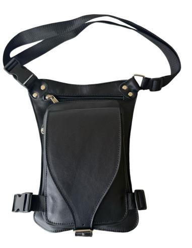 Leather Thigh Bag with 5 Pockets – Adjustable, Durable & Stylish