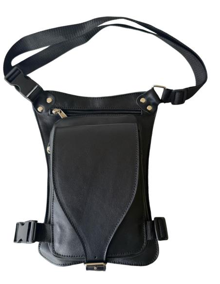 Comprar Bolsa De Pierna De Piel Cierre Solapa Con Hebilla Lisa a precio de oferta