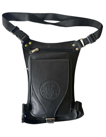 Bolsa de Coxa em Couro com 5 Bolsos – Ajustável, Resistente e Estilosa