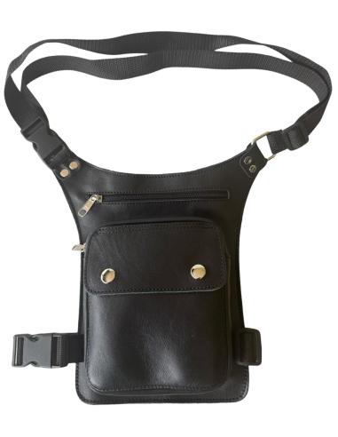 Leather Thigh Bag with 5 Pockets – Adjustable, Durable & Stylish
