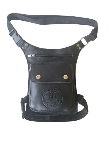 Bolsa de Coxa em Couro com 5 Bolsos – Ajustável, Resistente e Estilosa