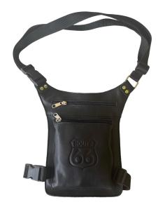 Comprar Bolsa De Pierna De Piel Route 66 Con 2 Cremalleras Y Diseño Compacto a precio de oferta