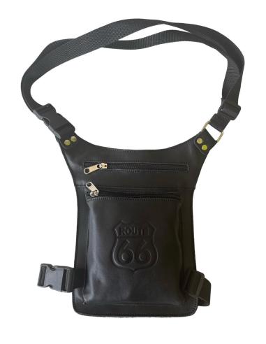 Bolsa de Coxa em Couro Compacta com 2 Zíperes ROUTE 66 – Estilo e Conforto