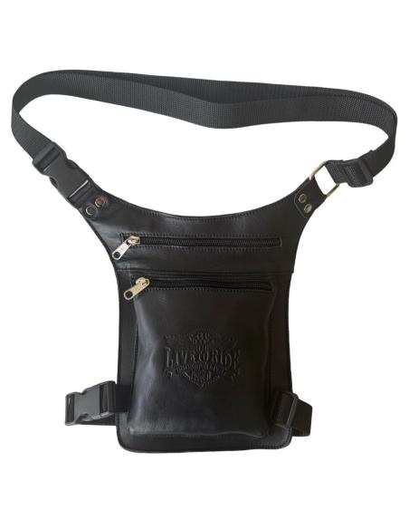 Comprar Bolsa De Pierna De Piel Live To Ride Con 2 Cremalleras Y Diseño Compacto a precio de oferta