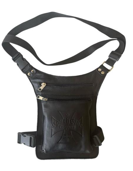 Bolsa de Coxa em Couro Compacta com 2 Zíperes MALTESE CROSS – Estilo e Conforto
