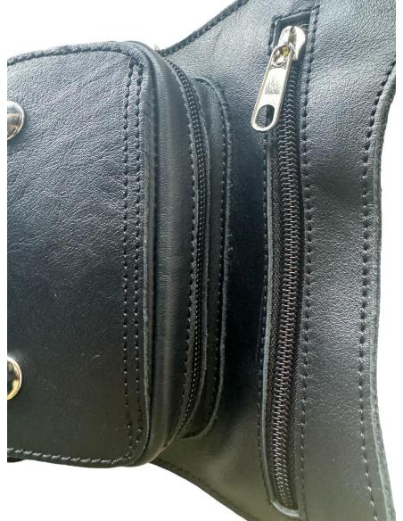 Comprar Bolsa De Pierna De Piel Marrón Lisa Con 2 Remaches – Hecha A Mano En España a precio de oferta