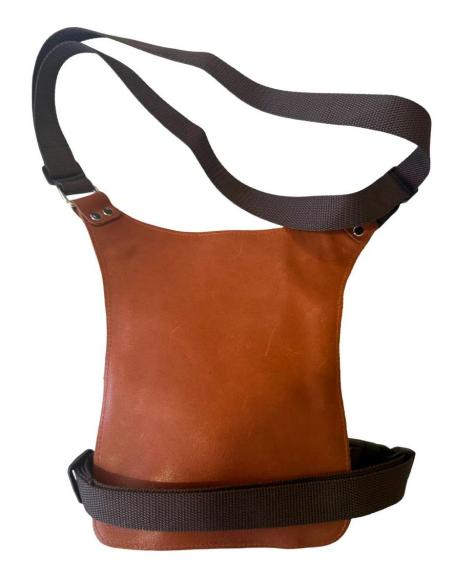 Comprar Bolsa De Pierna De Piel Marrón Lisa Con 2 Remaches – Hecha A Mano En España a precio de oferta