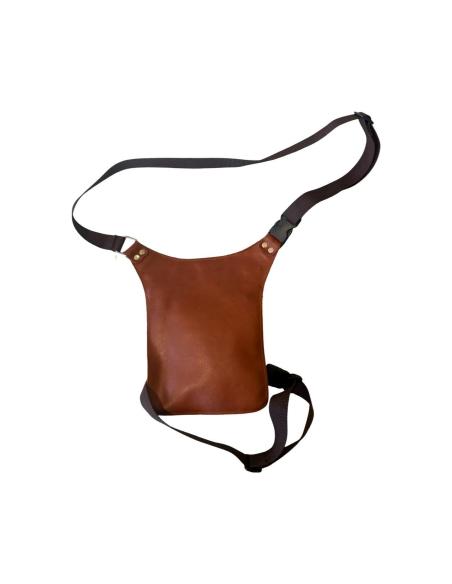 Compact Leather Thigh Bag with 2 Zippers – Ergonomic & Durable
