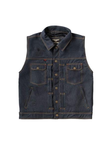 Gilet en Jean RAW WCC x 13 ½ Dominator | West Coast Choppers