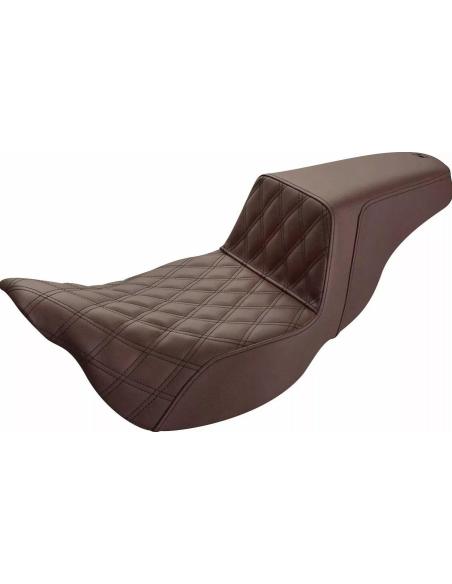 BROWN STEP-UP SADDLEMEN SEAT WITH GELCORE™ FOR HARLEY-DAVIDSON TOURING