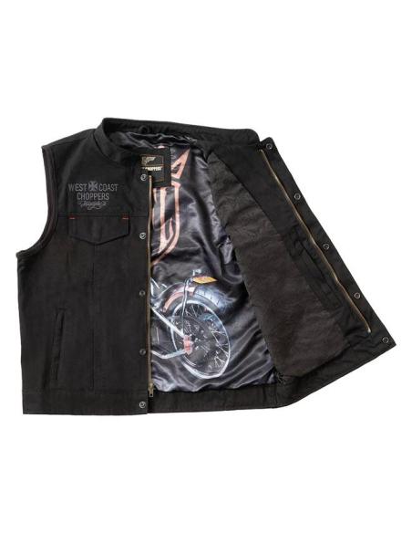 Gilet en Toile Noire WCC x 13 ½ Dominator | West Coast Choppers