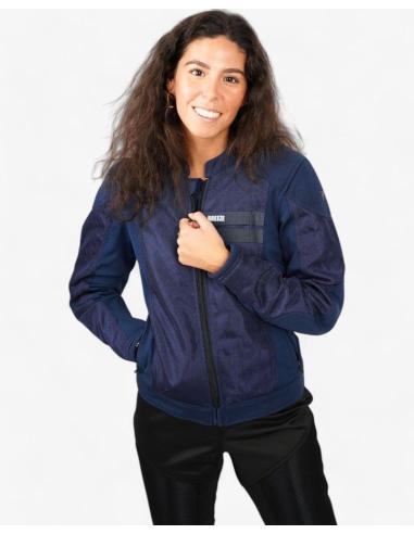 Comprar Chaqueta Azul Ventilada De Moto Para Mujer Breeze – Flexishock, Ligereza Y Comodidad En Verano