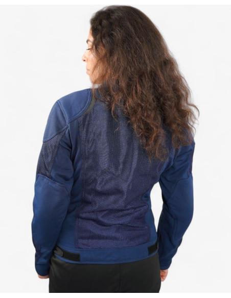 BREEZE WOMEN’S VENTILATED BLUE MOTORCYCLE JACKET – FLEXISHOCK, LIGHTWEIGHT & COMFORT FOR SUMMER