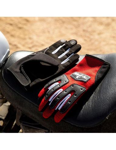 Gants Biltwell Anza Rouge/Noir | Off-Road & Tactile