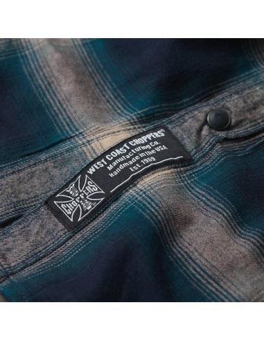 Acquista Camicia WCC Outlaw Flannel Blu/Beige | Stile Biker