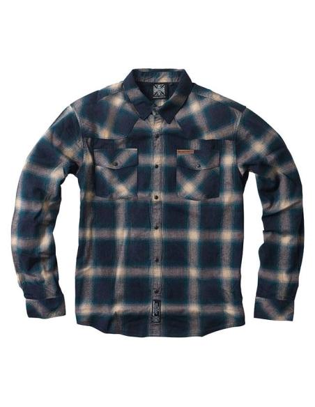 Comprar Camisa WCC Outlaw Flannel Azul/Beige | Estilo Biker