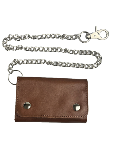 Brown Leather Wallet with Chain | Handmade in Spain