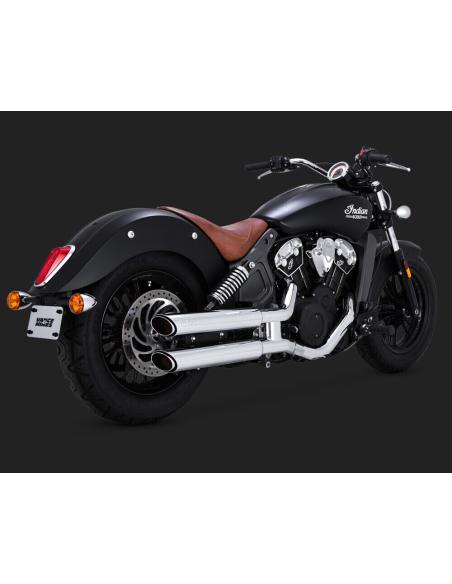 Escapamentos Vance & Hines Twin Slash 3" para Indian Scout | Iguana Custom