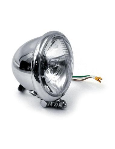 Farol Cromado 4.5” Homologado | Estilo Custom Retrô