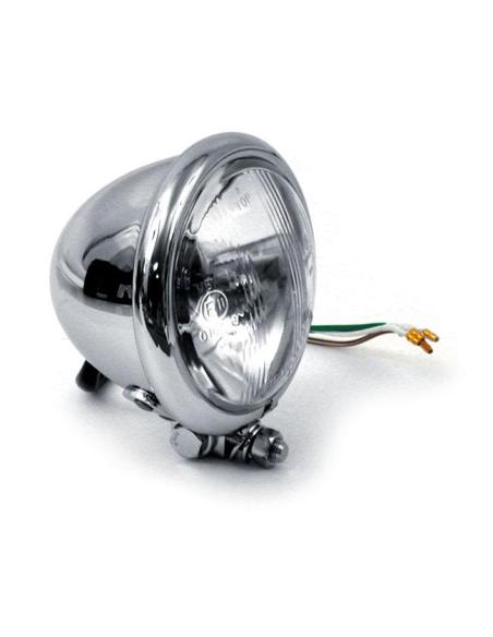 Chrome 4.5” Bate Headlight | E-Mark Classic