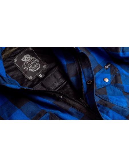 Comprar Camisa Motera de Leñador Azul Certificada AA con Refuerzos de Kevlar | Iguana Custom
