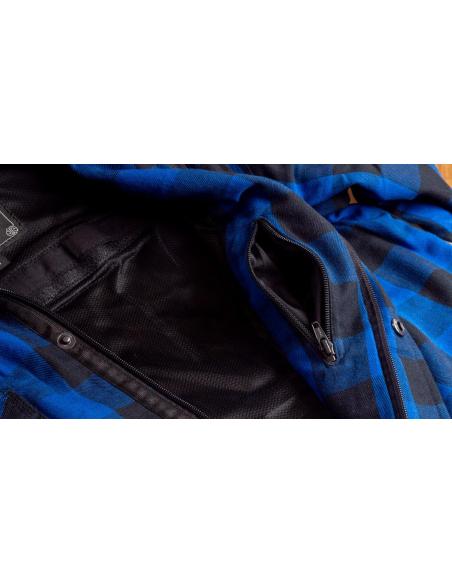 Comprar Camisa Motera de Leñador Azul Certificada AA con Refuerzos de Kevlar | Iguana Custom