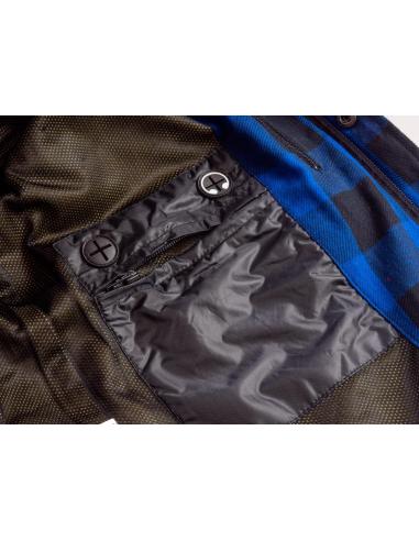 AA-Certified Blue Lumberjack Motorcycle Shirt with Kevlar Reinforcements | Iguana Custom