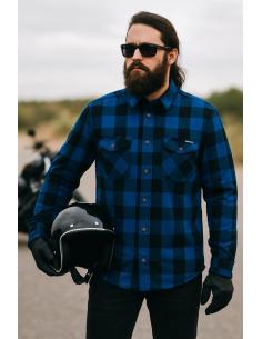 Acquista Camicia da Biker in Stile Boscaiolo Blu Certificata AA con Rinforzi in Kevlar | Iguana Custom 2