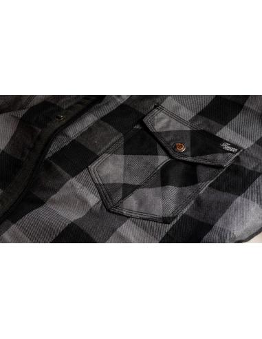 AA-Certified Grey Lumberjack Motorcycle Shirt with Kevlar Reinforcements | Iguana Custom