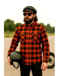 Acquista Camicia da Biker da Boscaiolo Arancione Certificata AA con Rinforzi in Kevlar | Iguana Custom 2